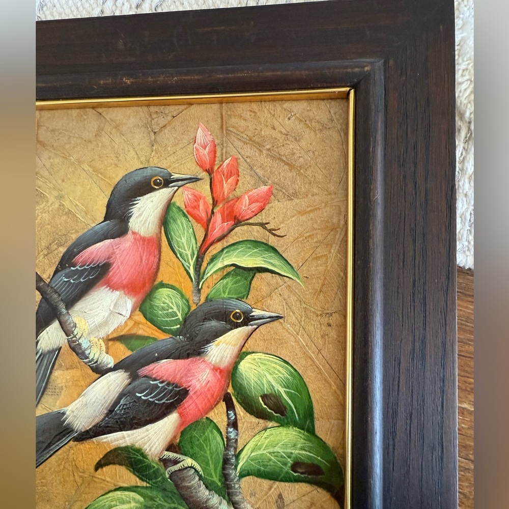 Vintage Colorful Mixed Media Birds Paintings - Picture 14 of 16